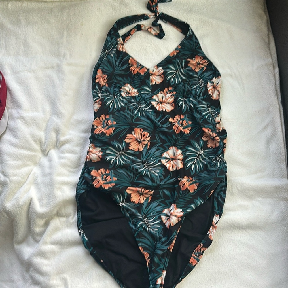 Lole One Piece Bathing Swim Suit Tie Behind Neck Size 12